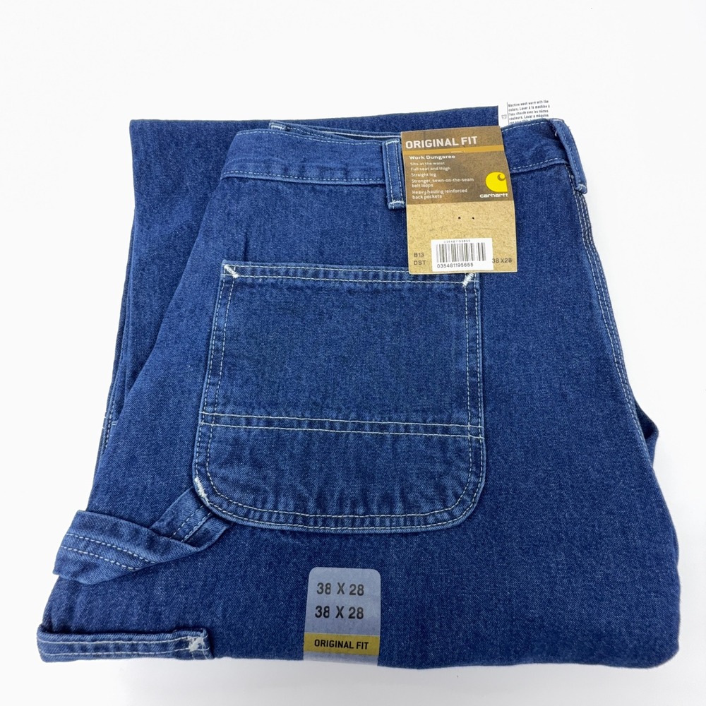 Carhartt Original Fit Work Dungaree Jeans Mens 38x28 B13 DST Darkstone NWT NOS